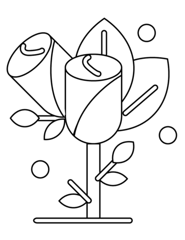 Valentine'S Day Flowers Coloring Page